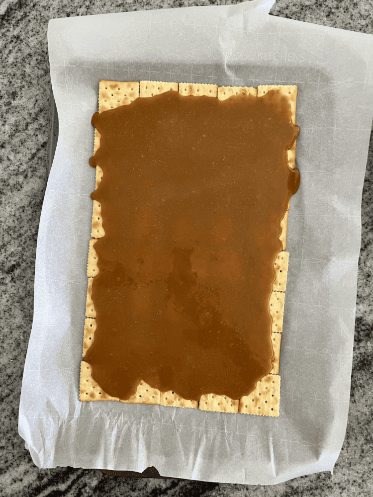 Melted Brown Sugar and Butter on Crackers