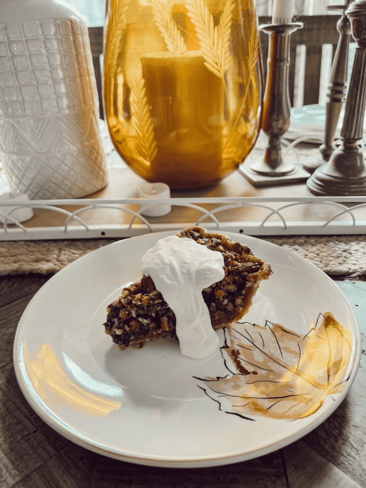 Chocolate Bourbon Pecan Pie With Bourbon Maple Whipped Cream