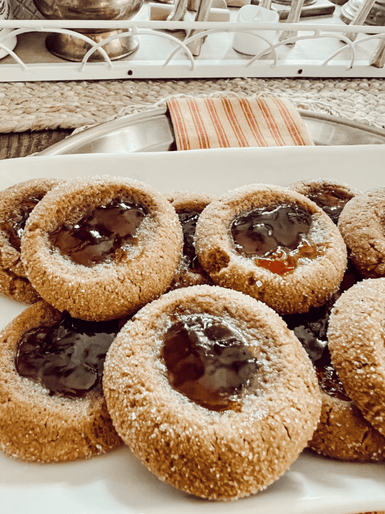 Finished Gingerbread Thumbprint Cookies