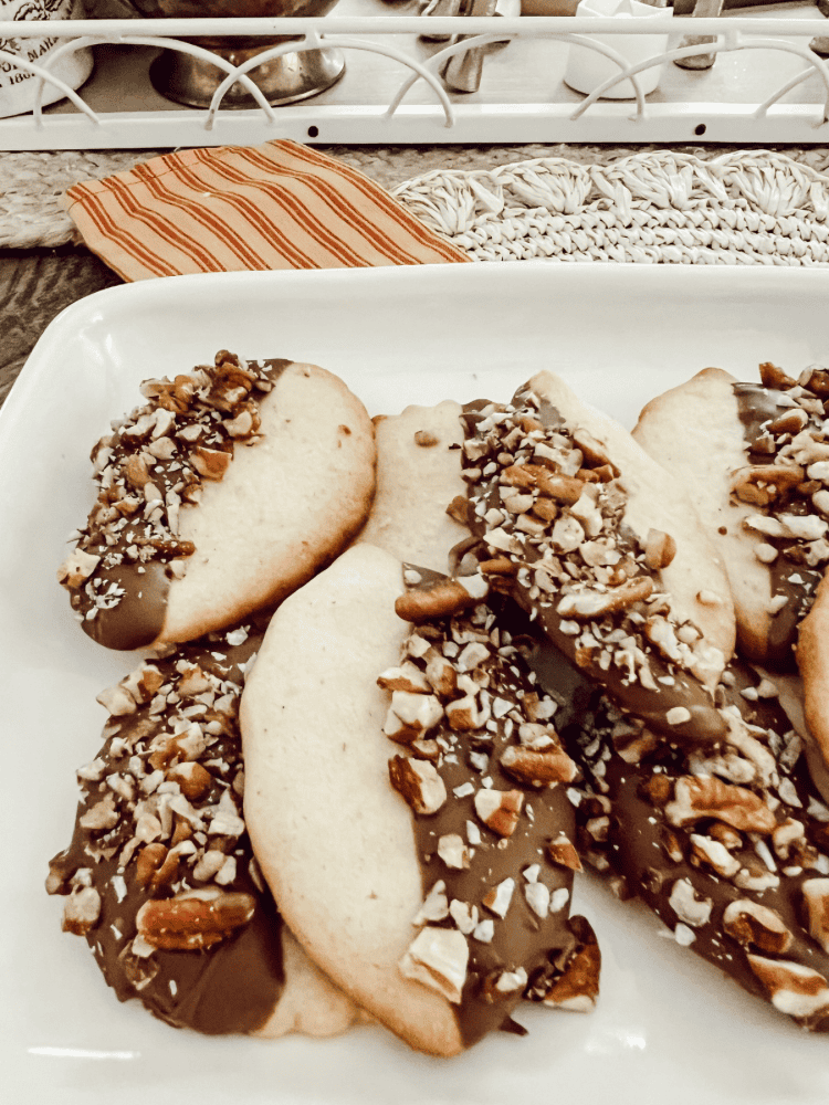 Finished Chocolate Pecan Shortbread Cookies