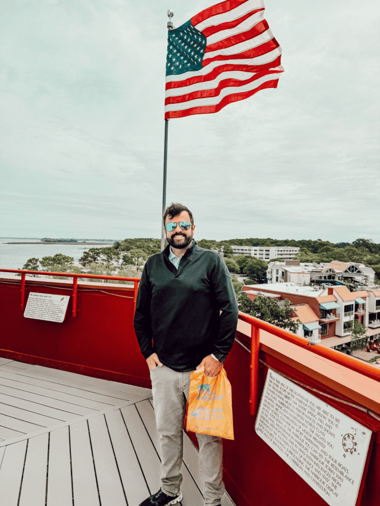 Logan On Top Of Lighthouse