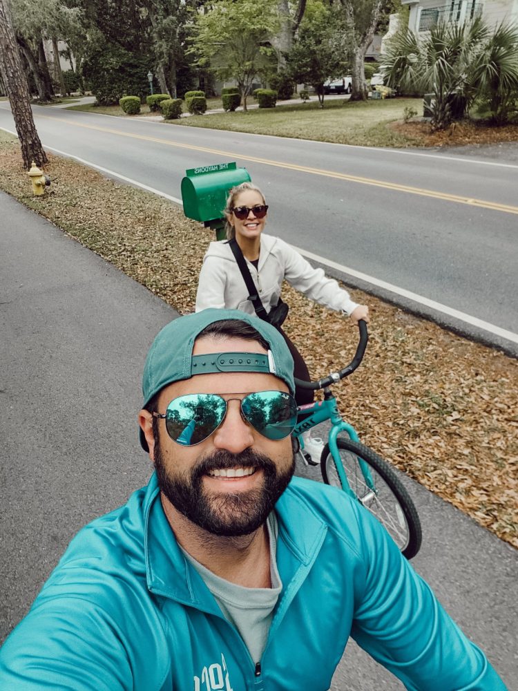 Us Biking On The Island