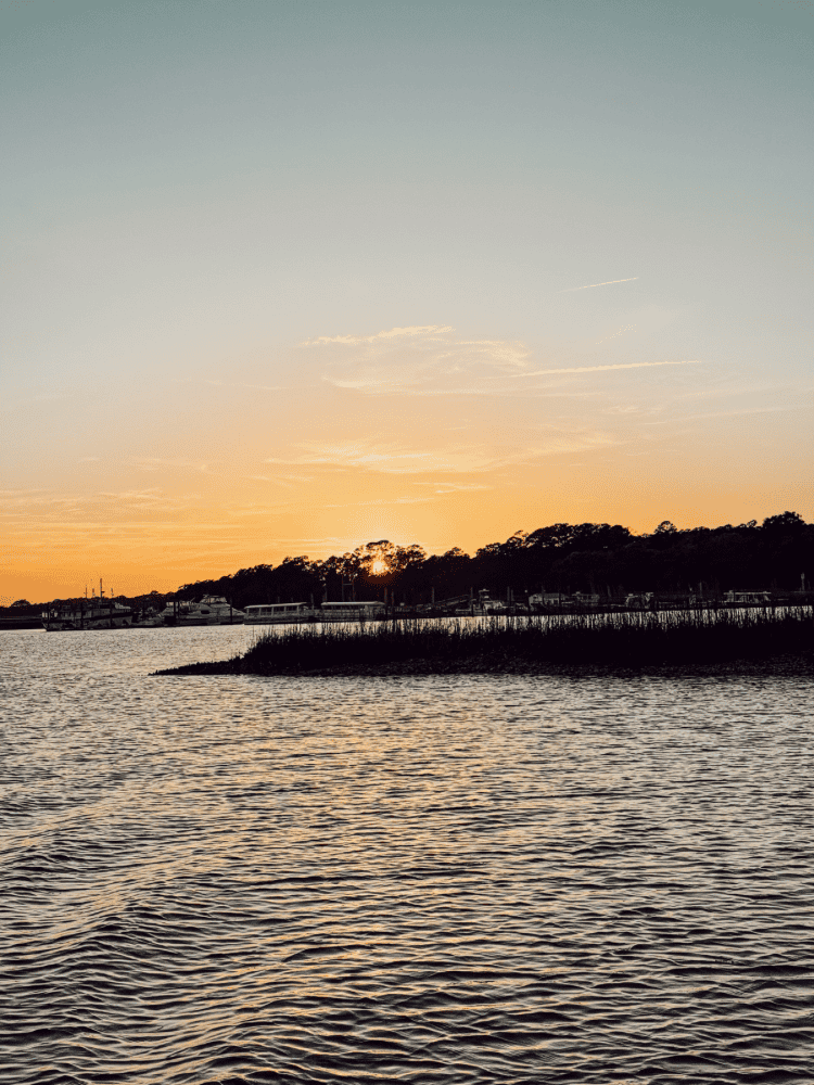 Sunset Views of Tiki Boat