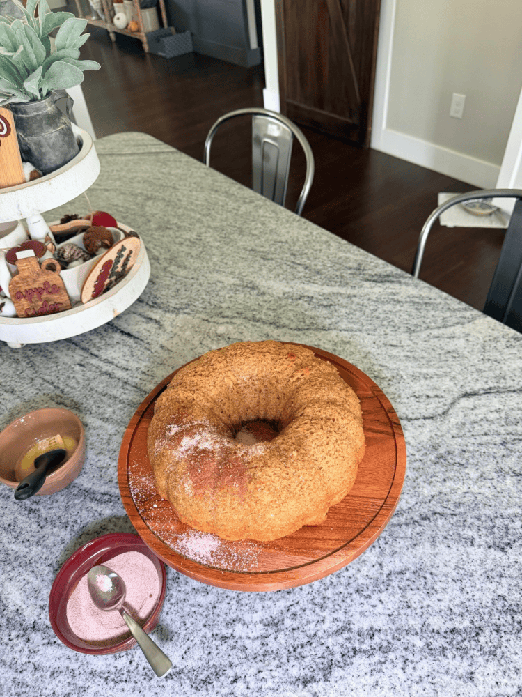 Adding Cinnamon Sugar Topping