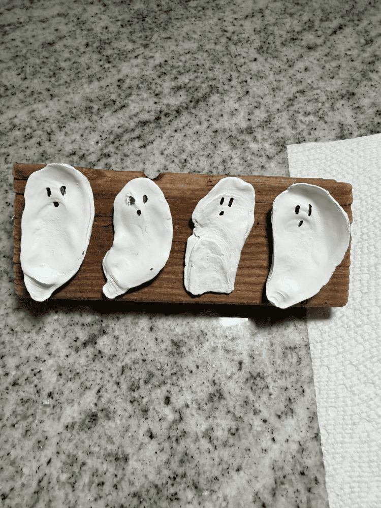 After Making DIY Oyster Shell Ghosts