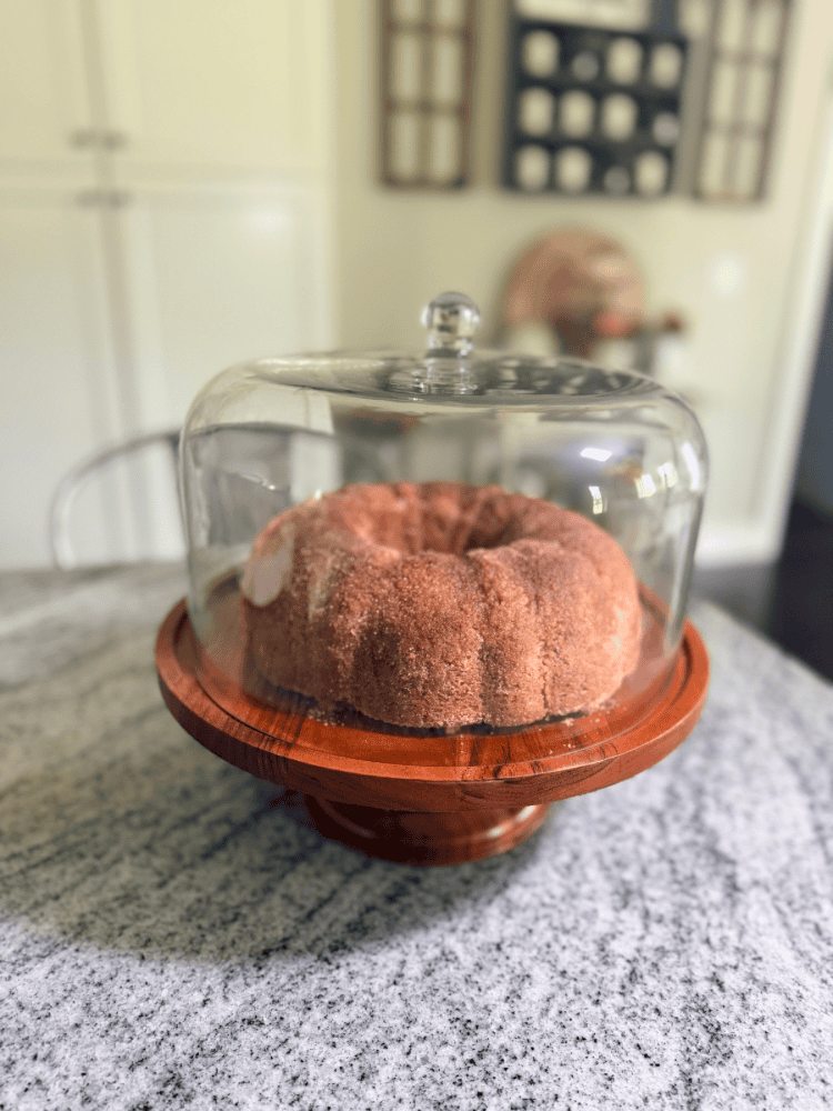 Cinnamon Sugar Topping on Apple Cider Donut Cake