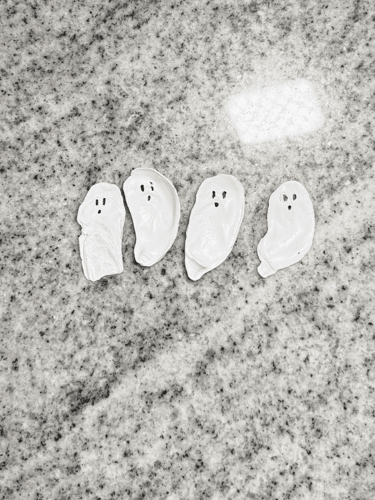 Painted Oyster Shell Ghosts