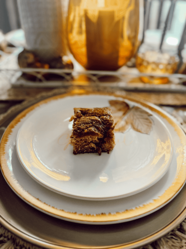 Slice of Finished Cinnamon Apple Coffee Cake