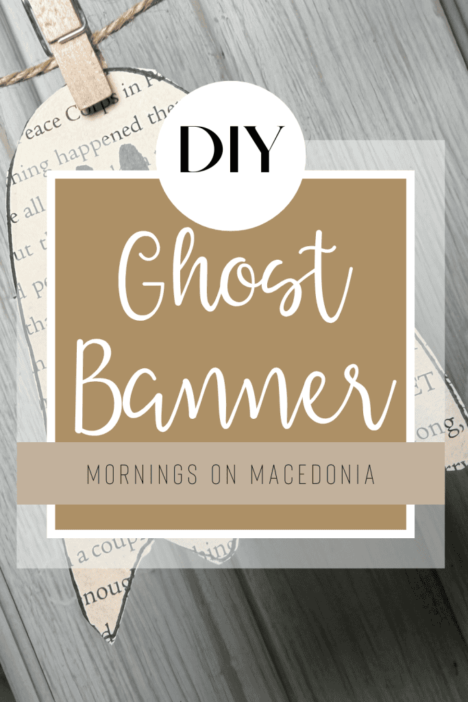 DIY Halloween Ghost Banner With Old Book Pages