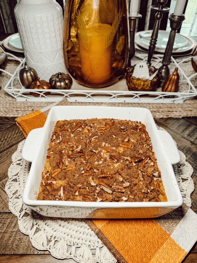 Easy Pumpkin Pecan Coffee Cake With Streusel Topping