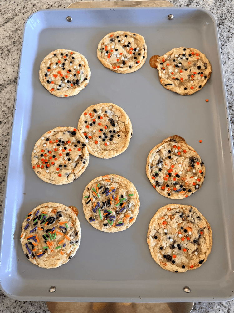 After Baking Halloween Sprinkle Cookies