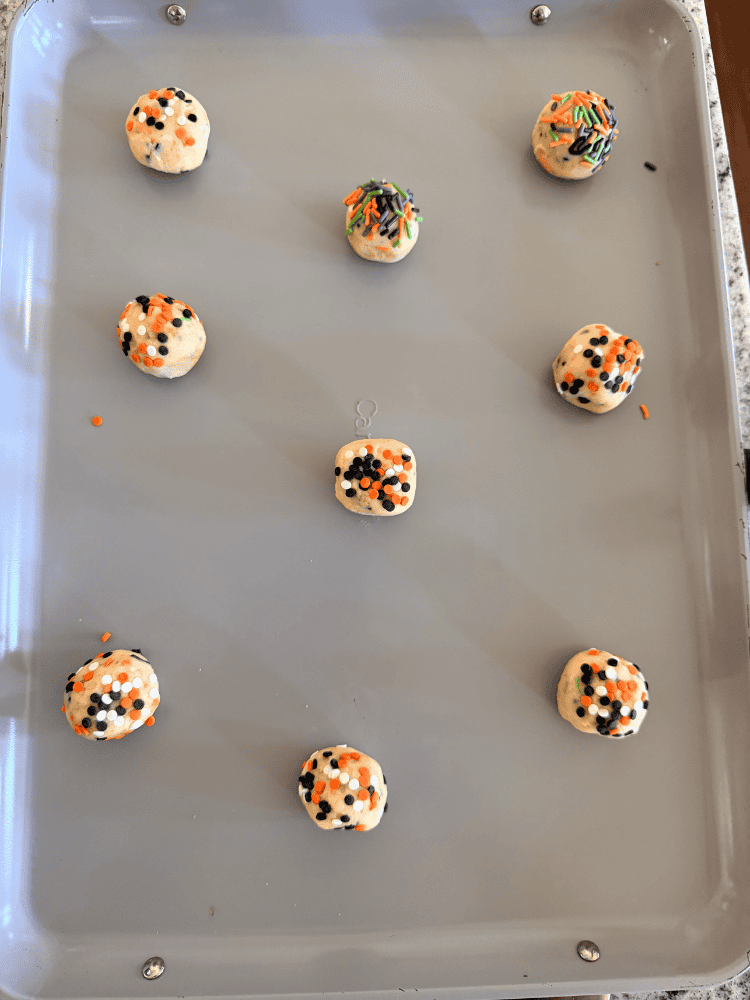 Before Baking Halloween Sprinkle Cookies