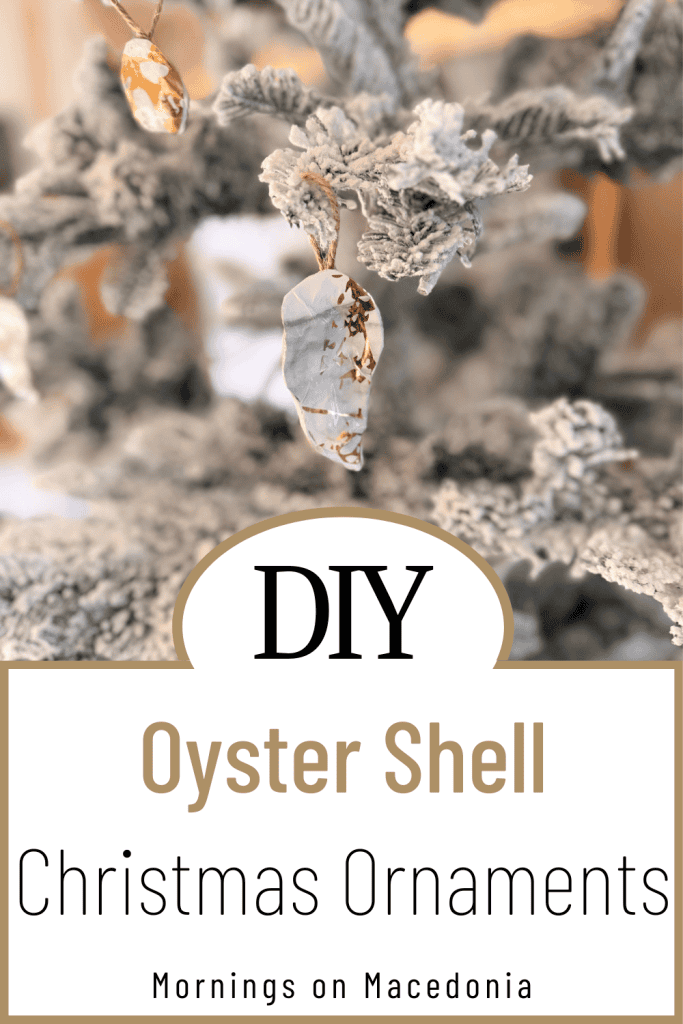 DIY Oyster Shell Christmas Ornament Pin