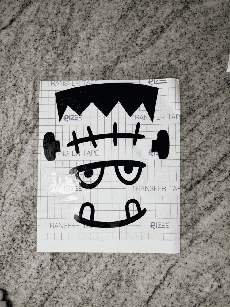 Frankenstein Face With Transfer Tape